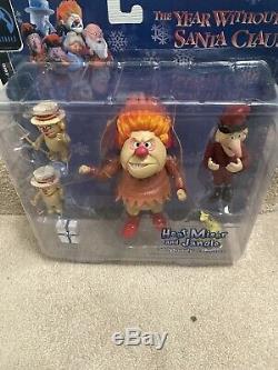 NEW! The YEAR WITHOUT A SANTA CLAUS HEAT MISER & JANGLE (Sam goody) Figure Set