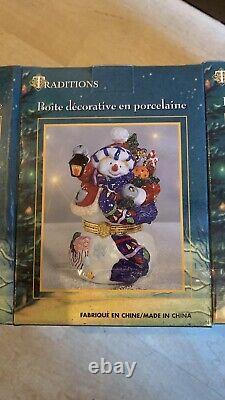 NEW Traditions Christmas Hinge Porcelain Decorative Trinket Box NIB Factory Seal