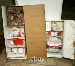 NIB Danbury Mint 18 Santa Claus & Mrs. Claus Porcelain Christmas Figures