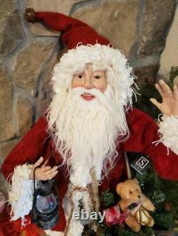 NWT Large 28 Santa with Toy Bag & Lantern Christmas Figure Display Prop