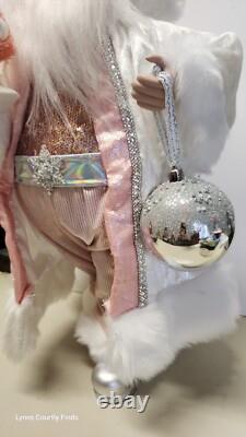 Neiman Marcus Pink Blush Standing Santa Claus Figure. New In Box