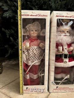 New Vintage ELCO Motion-ettes of Christmas Santa and Mrs. Claus with candle