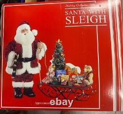 New Vintage Sam's Holiday Santa With Sleigh 20 Figure Christmas Holidays 2006