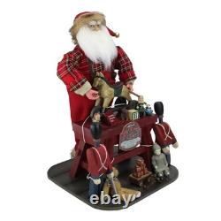 Northlight 21 Retro Santa Claus the Toy Maker Work Station Christmas Figure