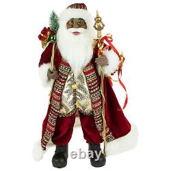 Northlight 24 African American Santa Claus with Gift Bag Christmas Figure