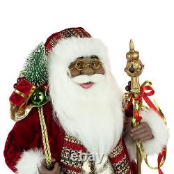 Northlight 24 African American Santa Claus with Gift Bag Christmas Figure