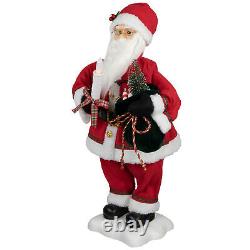 Northlight 24-Inch Animated Santa Claus Lighted Candle Musical Christmas Figure