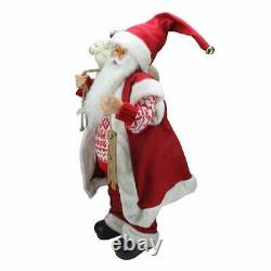 Northlight 24 Red and White Country Twist Standing Santa Claus Christmas Figure