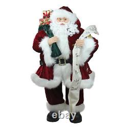 Northlight 3' Santa Claus Naughty or Nice List Bag of Presents Christmas Figure