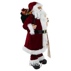 Northlight 3' Santa Claus Naughty or Nice List Bag of Presents Christmas Figure