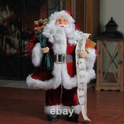 Northlight 3' Santa Claus Naughty or Nice List Bag of Presents Christmas Figure