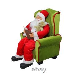 Northlight 32 Jolly Santa Sitting in Green Arm Chair Christmas Figure Decor