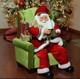 Northlight 32 Jolly Santa Sitting In Green Arm Chair Christmas Figure Decor Euc
