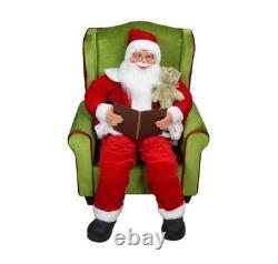 Northlight 32 Jolly Santa Sitting in Green Arm Chair Christmas Figure Decor EUC