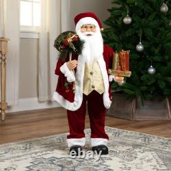 Northlight 36 Traditional Holly Berry Santa Claus Christmas Figure Presents