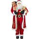 Northlight 5' Life-size Standing Santa Christmas Figure Teddy Bear Gift Bag