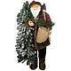 Northlight 5' St Ing Woodl Santa Claus Christmas Figure With Flocked Alpine Tree