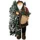 Northlight 5' St Ing Woodl Santa Claus Christmas Figure With Flocked Alpine Tree