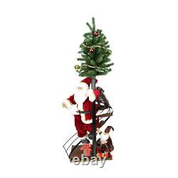 Northlight 50 Santa Claus Spiral Staircase Tree Elf Christmas Figure Wood Base