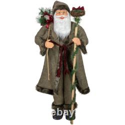 Northlight 51 Plush Standing Santa Claus Christmas Figure Gift Bag and Staff