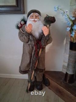 Northlight 51 Plush Standing Santa Claus Christmas Figure Gift Bag and Staff