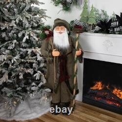 Northlight 51 Plush Standing Santa Claus Christmas Figure Gift Bag and Staff