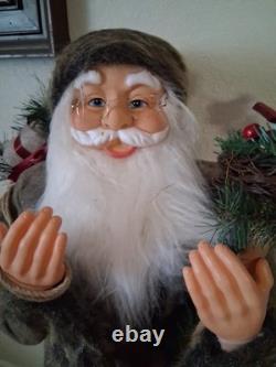 Northlight 51 Plush Standing Santa Claus Christmas Figure Gift Bag and Staff