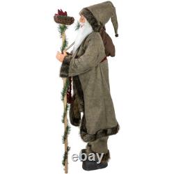 Northlight 51 Plush Standing Santa Claus Christmas Figure Gift Bag and Staff