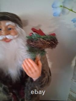 Northlight 51 Plush Standing Santa Claus Christmas Figure Gift Bag and Staff