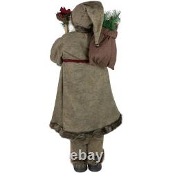 Northlight 51 Plush Standing Santa Claus Christmas Figure Gift Bag and Staff