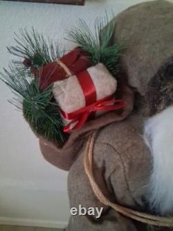 Northlight 51 Plush Standing Santa Claus Christmas Figure Gift Bag and Staff