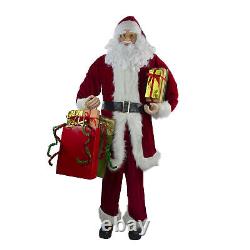 Northlight 6 Foot Life-Size Plush Christmas Santa Claus Figure with Presents