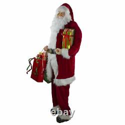 Northlight 6 Foot Life-Size Plush Christmas Santa Claus Figure with Presents