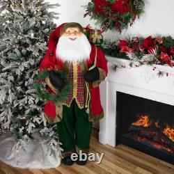 Northlight 60 Santa Claus with Wreath and Gift Bag Standing Christmas Figure Northlight 60 Santa Claus with Wreath and Gift Bag Standing Christmas Figure