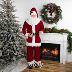 Northlight Huge 6 Foot Life-Size Plush Christmas Santa Claus Figure Sitting or