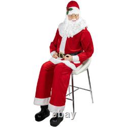 Northlight Huge 6 Foot Life-Size Plush Christmas Santa Claus Figure Sitting or