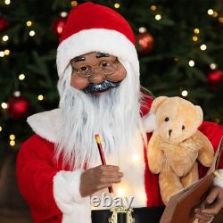 Northlight Lighted and Animated Musical African American Santa Christmas