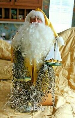 OOAK Artisan Hand Crafted Santa Claus Fisherman Sea Captain by Sharon Overgard