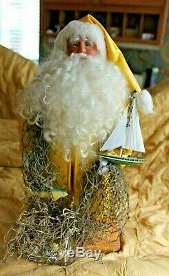 OOAK Artisan Hand Crafted Santa Claus Fisherman Sea Captain by Sharon Overgard