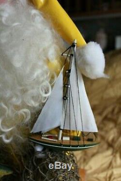 OOAK Artisan Hand Crafted Santa Claus Fisherman Sea Captain by Sharon Overgard