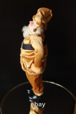 OOAK Vintage Whimsical Santa Claus St. Nick Gold Velvet Jester Hat Doll Figure