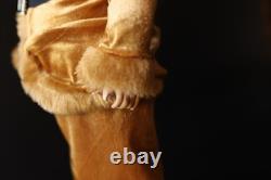 OOAK Vintage Whimsical Santa Claus St. Nick Gold Velvet Jester Hat Doll Figure