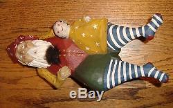 Old PAIGE P KOOSED Carved Wooden Santa Claus Elf on Shelf Figurine 10 Christmas