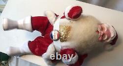 Old VintageStuffed Toy Santa Claus doll with rubber face & plush/Pepsi Belt 14