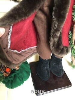 Old World Santa Claus Father Christmas Doll Figurine 27 with Sack & Stick