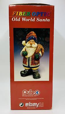 Old World Santa Lighted Fiber Optic Color Changing Resin Sculpture by Puleo 20