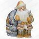 Old World Style Santa Claus Statue Christmas Russian Hand Carved Wooden Figure