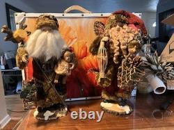 Old World Woodland style Santa Claus figurines