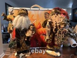 Old World Woodland style Santa Claus figurines