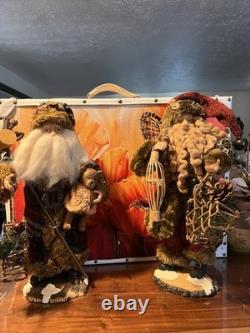Old World Woodland style Santa Claus figurines